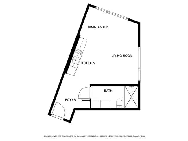 Studio - 410 sqft 409 floor plan