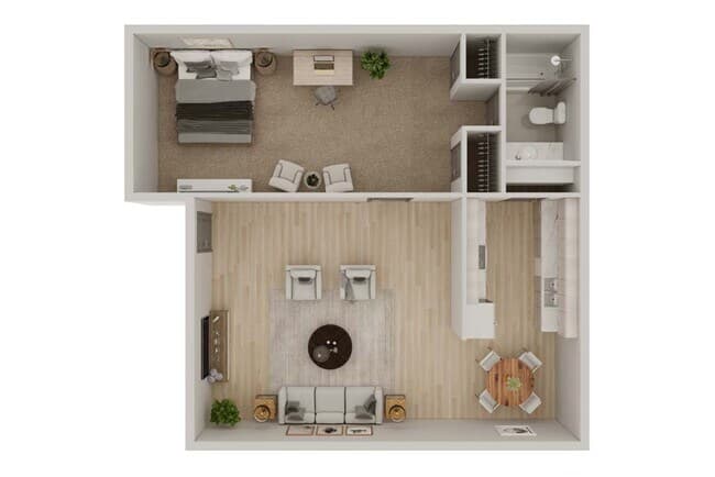 1X1 - 563 SQ. FT. A6 floor plan
