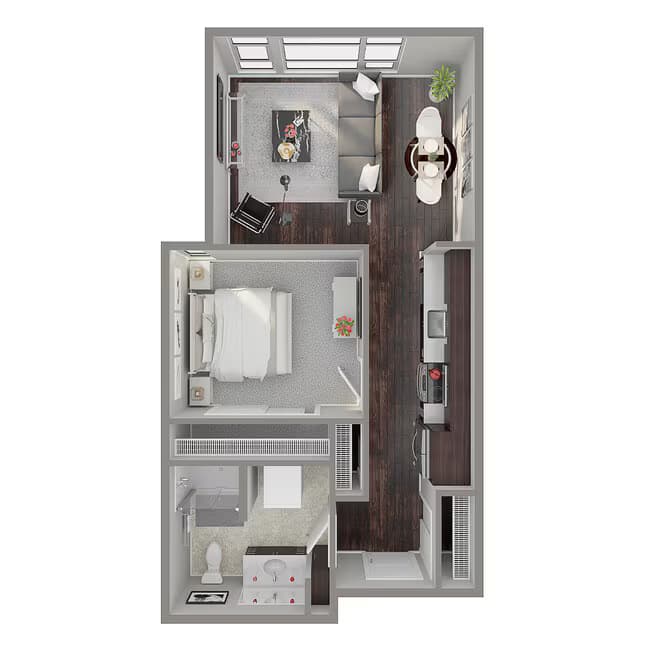 1 Bed, 1 Bath - A 430 floor plan