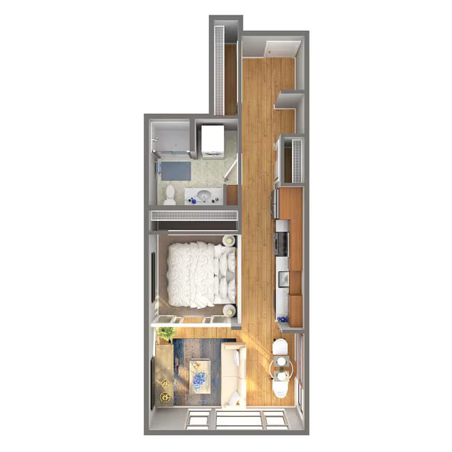 Open 1 Bed, 1 Bath - I 317 floor plan