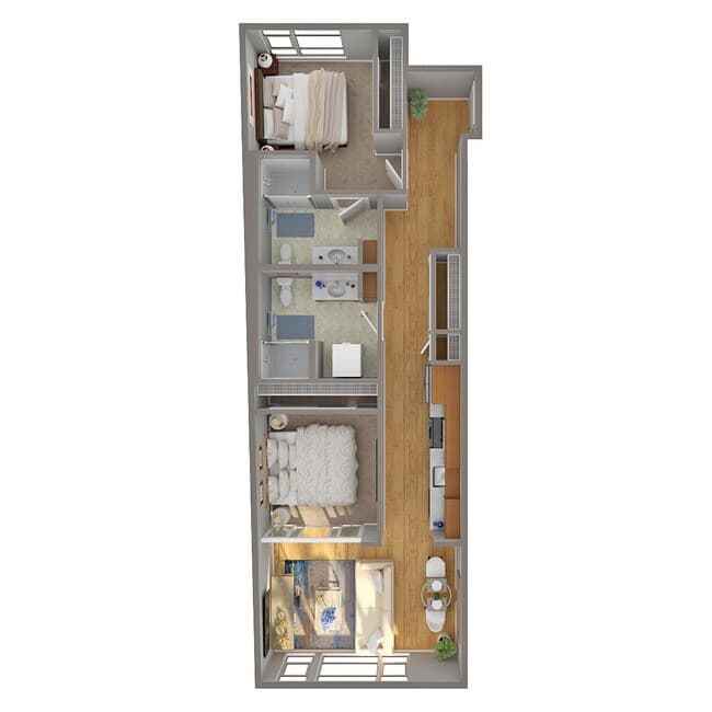 Open 2 Bed, 2 Bath - F 425 floor plan