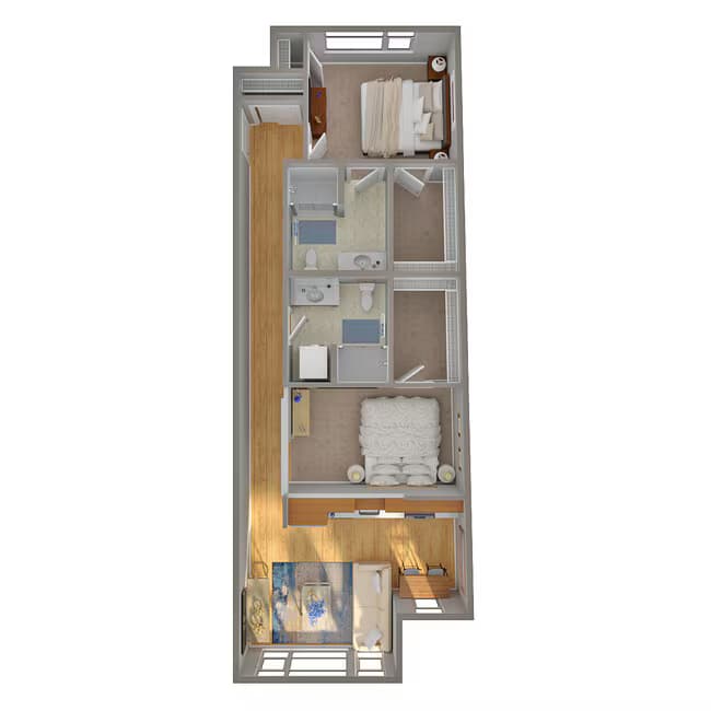 Open 2 Bed, 2 Bath - G 409 floor plan