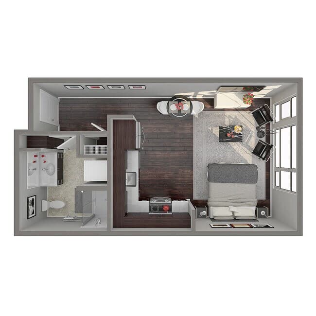 Studio - B 107 floor plan