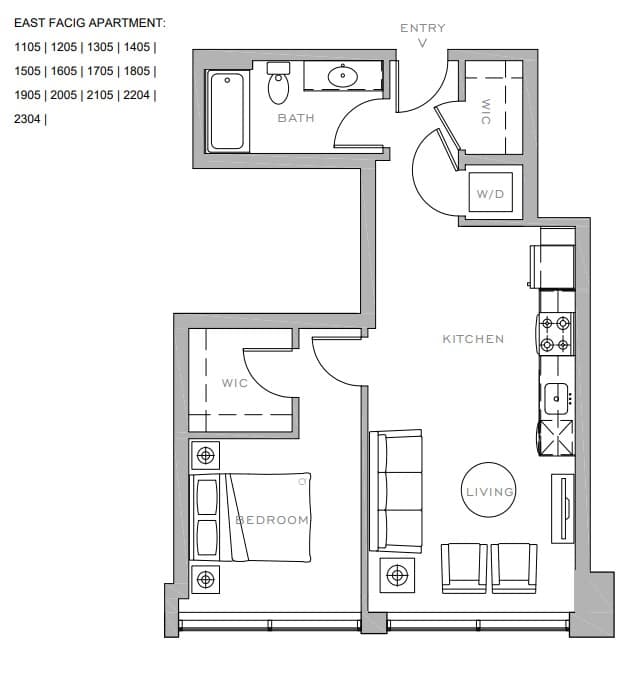 1x1 B1 1905 floor plan