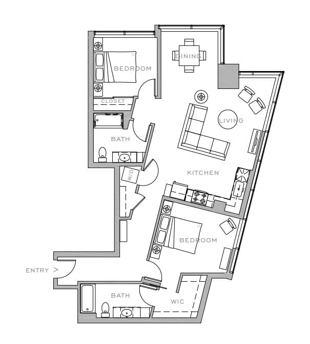 2x2 C 1114 floor plan