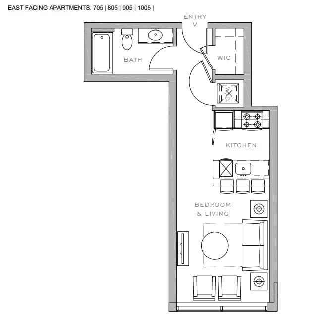 Studio D 1005 floor plan