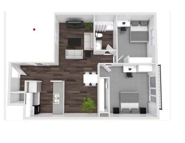 2x1 flat Private Apartment floor plan