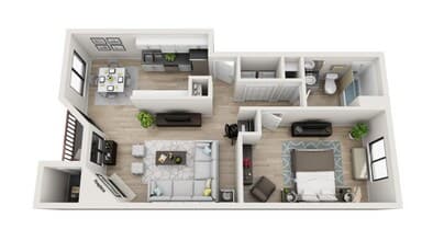 1X1 5B1 floor plan
