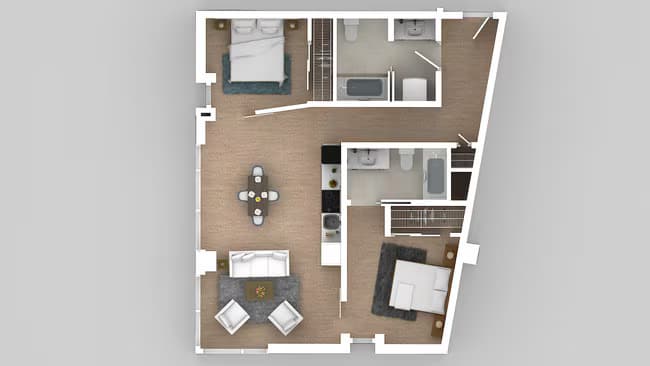 Urban 2x2 0908 floor plan