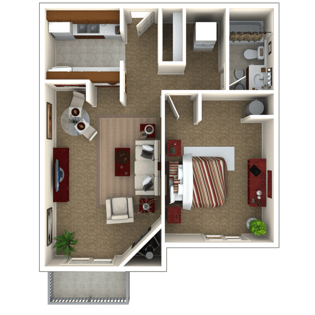 1 Bed 1 Bath floor plan