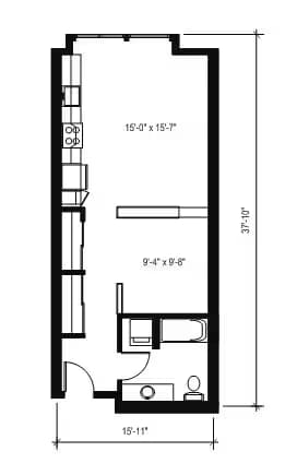 Executive Studio B12 703 floor plan