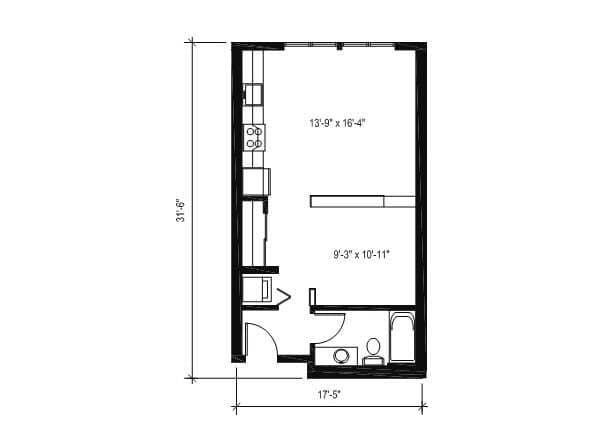 Executive Studio B7 402 floor plan