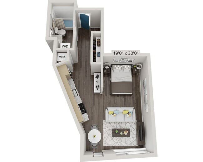 Studio E1F 2313 floor plan