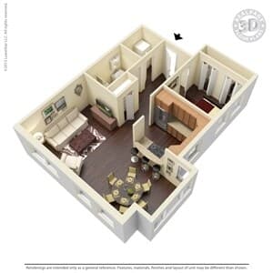 1 Bed 1 Bath G 403 floor plan