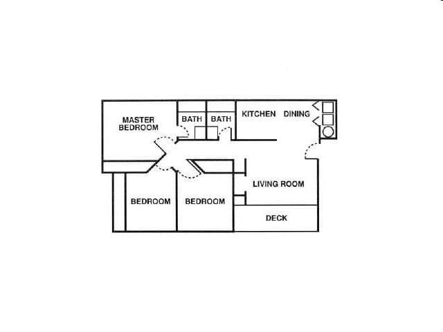 3 Bedroom 2 Bath C104 floor plan