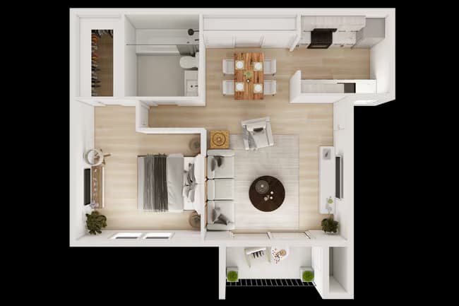 1 Bedroom 1 Bath - Classic Remodel 2322 floor plan
