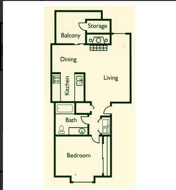 1x1 10708-A floor plan