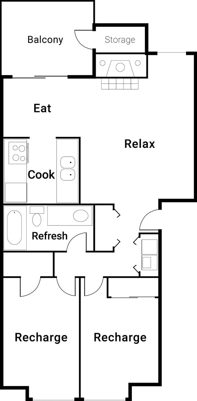 2x1 C 10703-E floor plan