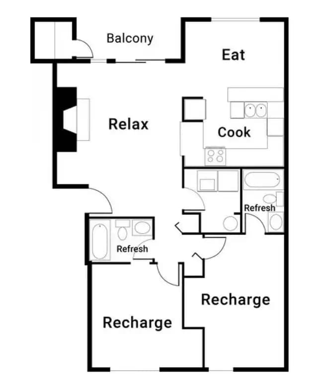 2x2 A 10603-04 floor plan