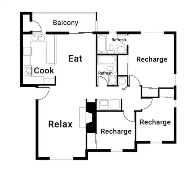 3x2 A 10605-12 floor plan