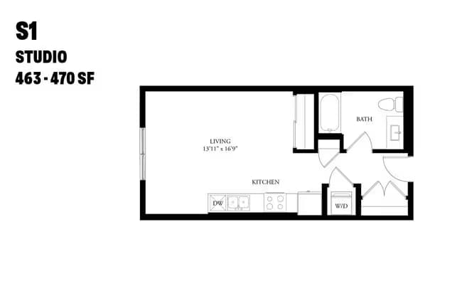 Studio S1 425 floor plan