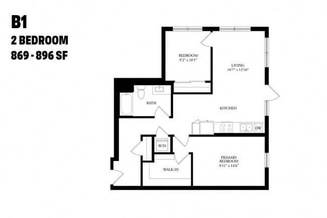 Two Bedroom B1 501 floor plan