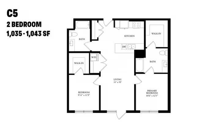 Two Bedroom C5 344 floor plan
