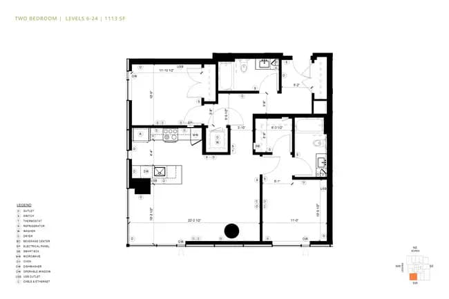 2 Bedroom C2 1211 floor plan