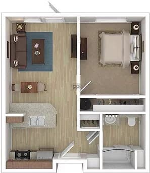 1x1 A 131 floor plan