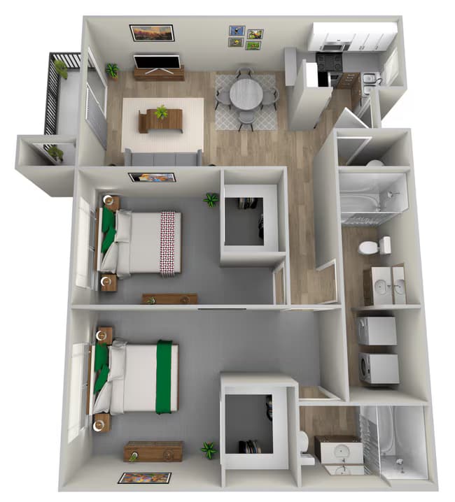 Two Bedroom F201 floor plan