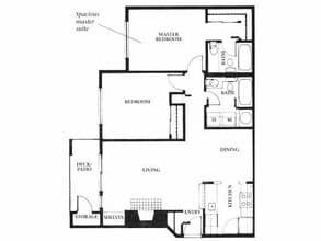 2 Bedroom 2 Bath R201 floor plan