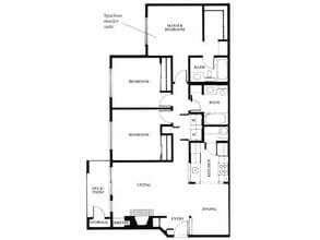 3 Bedroom 2 Bath P304 floor plan