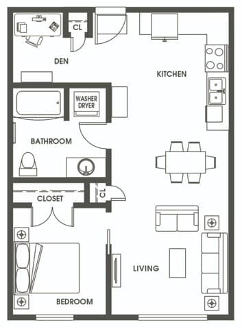 One Bedroom A5 311 floor plan