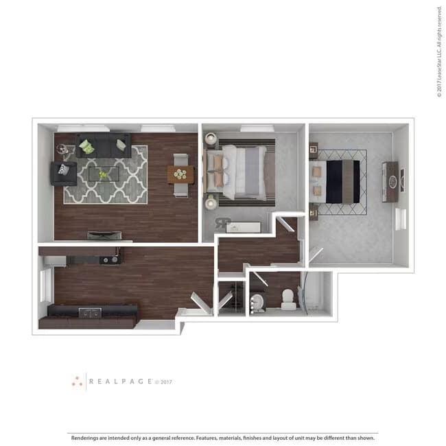 Two Bedroom One Bath 29 floor plan