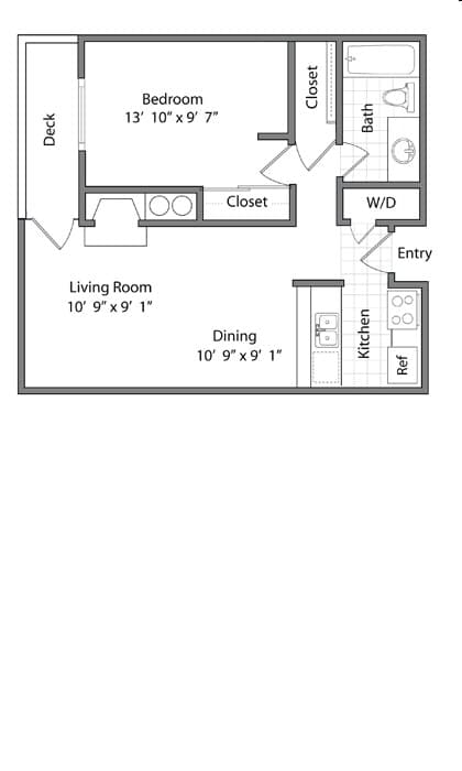 1B floor plan