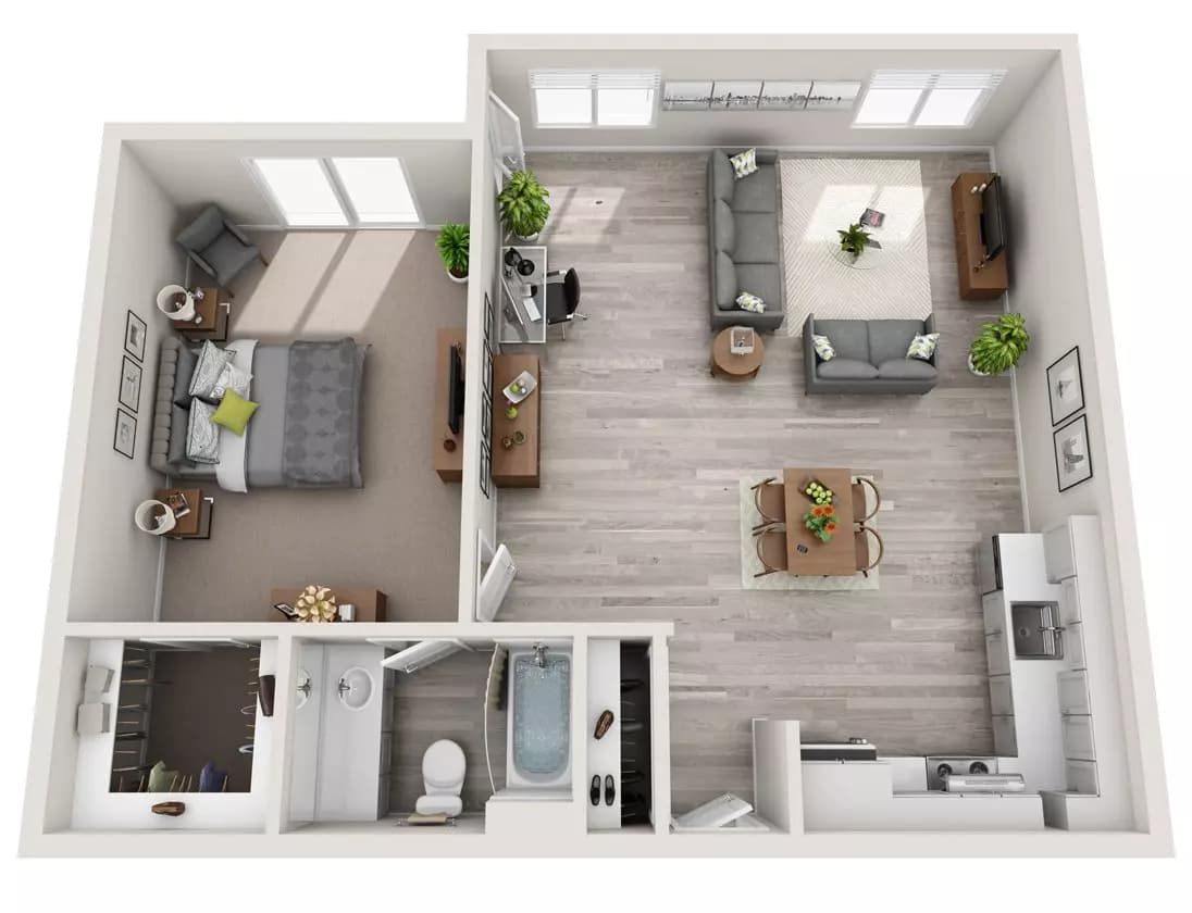 1x1 C D031 floor plan
