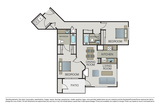2 Bed 2 Bath - C2 07301 floor plan