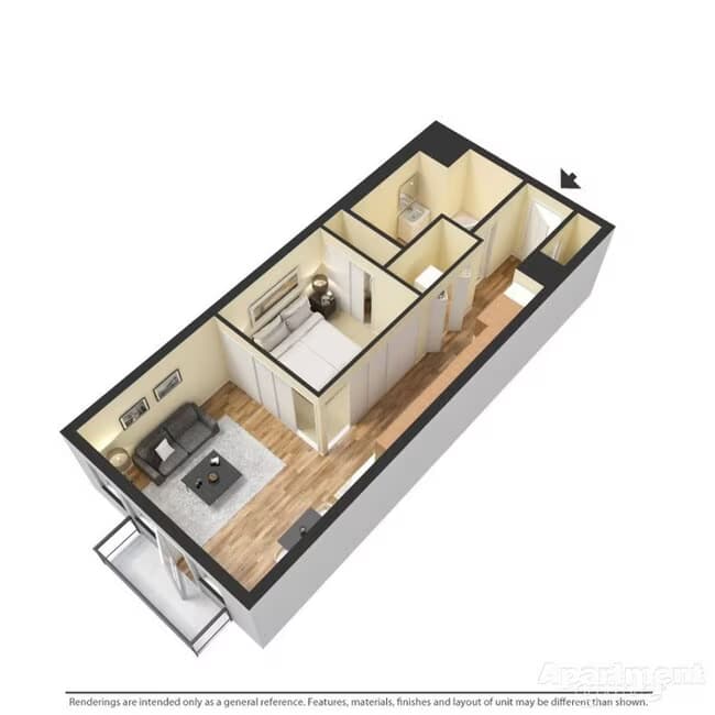 Urban- 1x1 508 floor plan