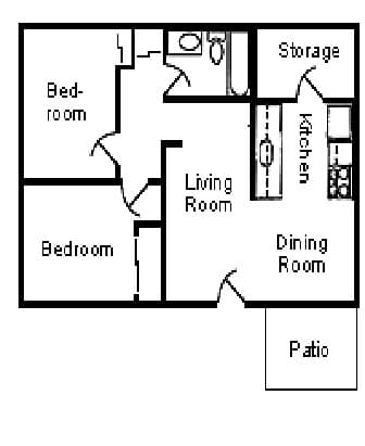 2/1.00 floor plan