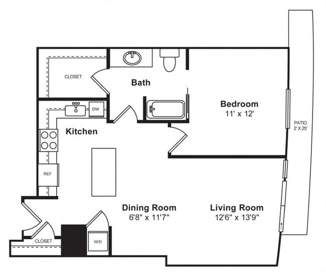 A24 1Bed1 floor plan