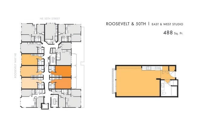 Top-floor Studio 605 floor plan
