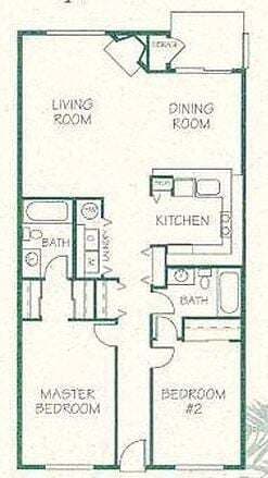 Two Bedroom and Two Bath- B B-6 floor plan