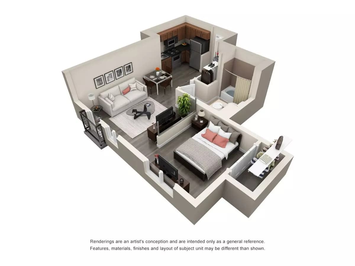 1x1 A 609 floor plan