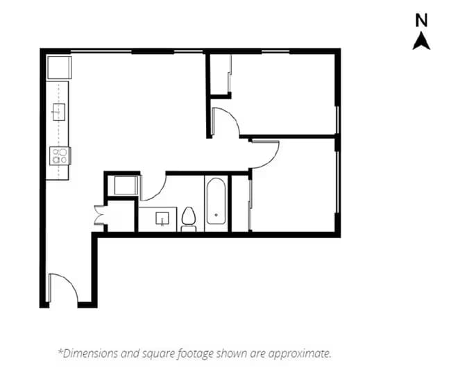 2 Bed | 1 Bath 311 floor plan