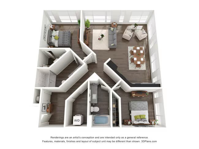2 Bedrooms B E333 floor plan