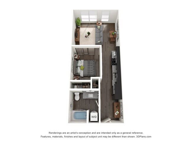 Open 1 Bedroom A E315 floor plan
