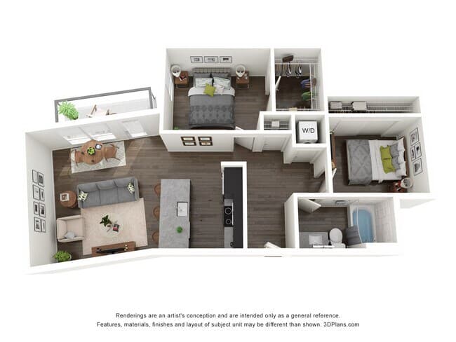 Urban 2 Bedrooms D W511 floor plan