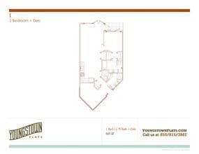 1x1C Den 623 floor plan