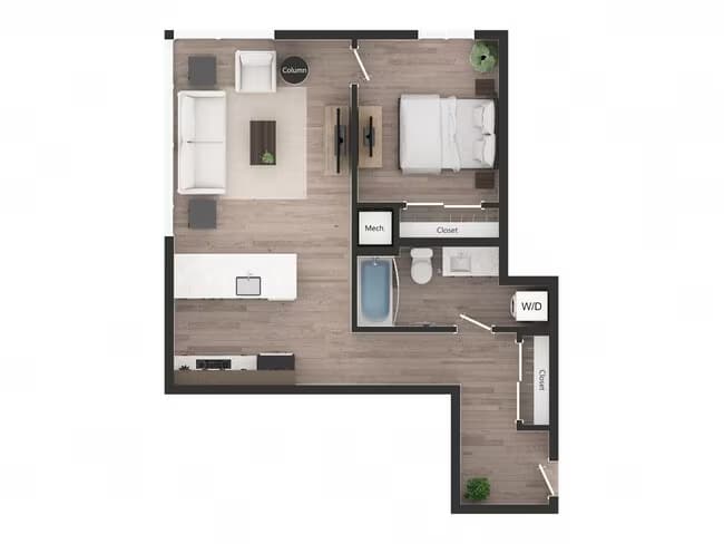 1BD1zk 0301 floor plan
