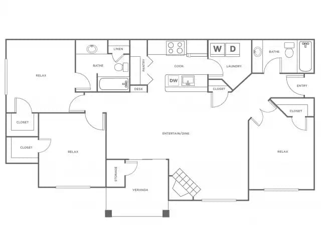 C1 - Renovated 1324 floor plan
